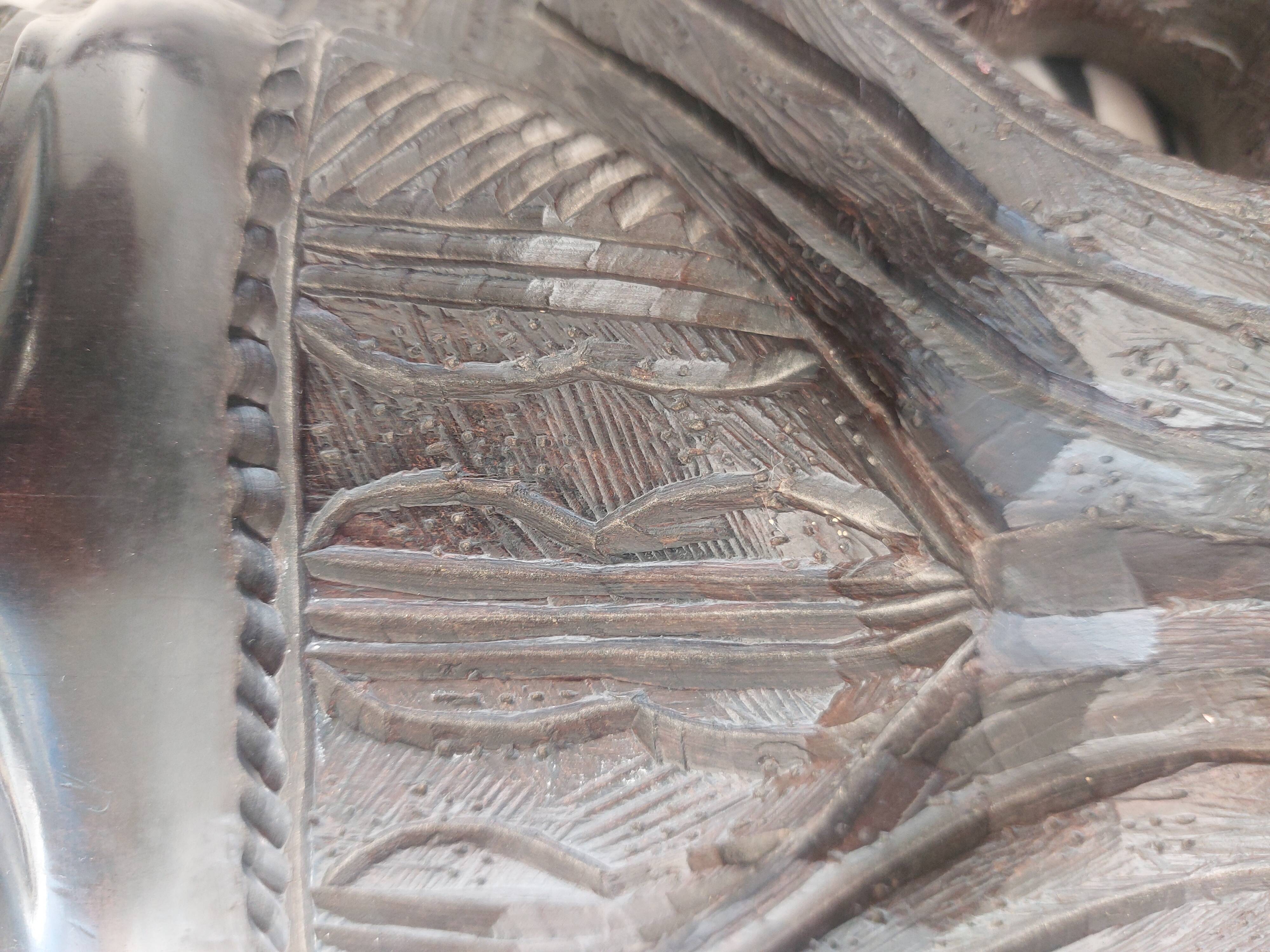 Ancient Carved Ebony Mask (2.9kg) - Tribal / Ethnic Art - 25cm