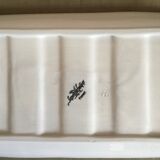 Asparagus dish and its blue spatula, Sarreguemines 1930