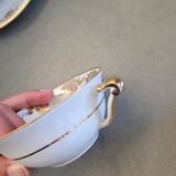 Set of 4 tea or coffee cups in Limoges porcelain