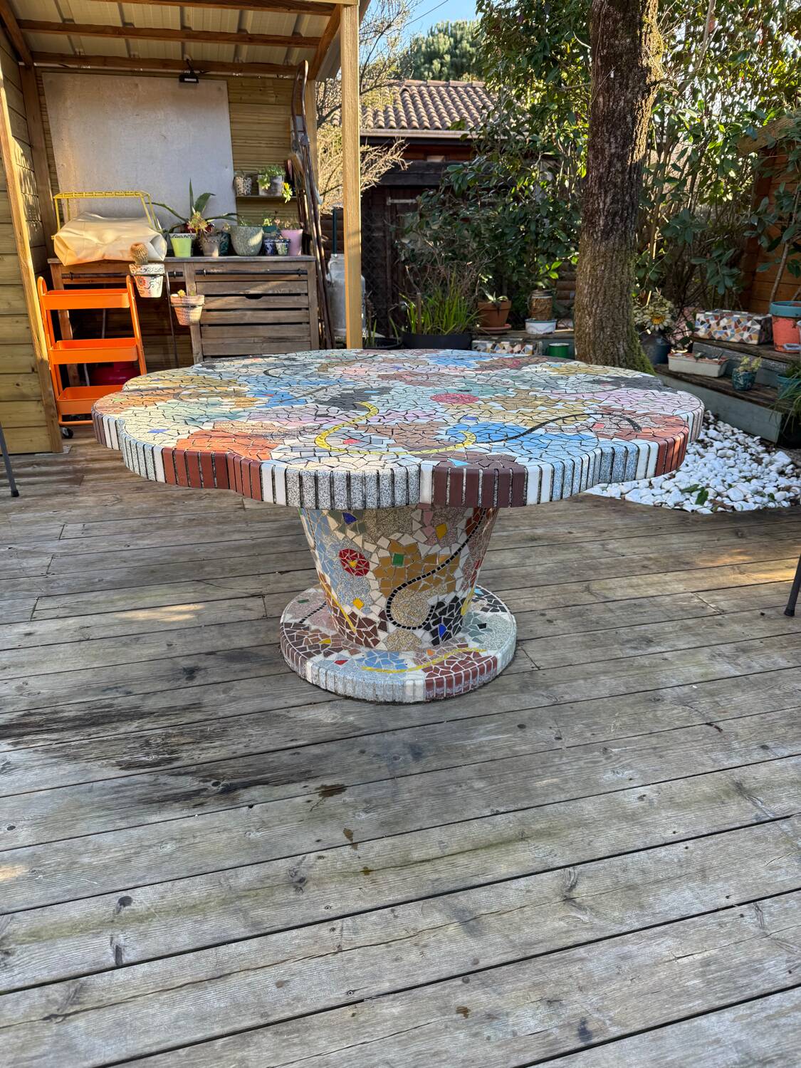 Unique model mosaic outdoor table