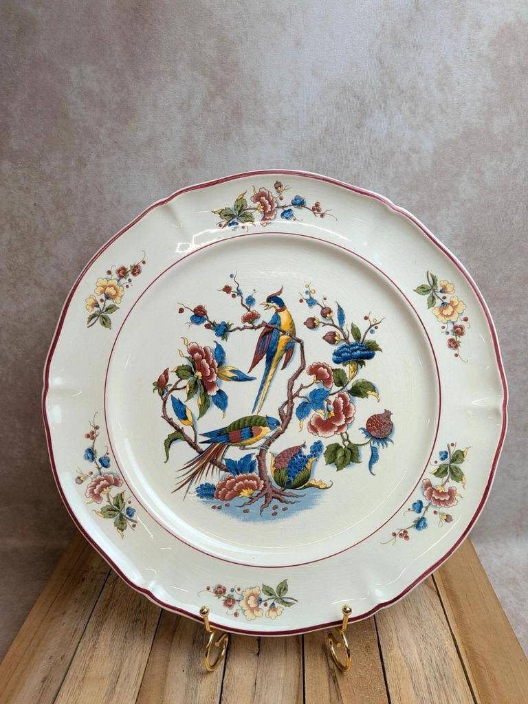 Large round plate Villeroy & Boch Phoenix – Ironstone – 33.5 cm – Exotic birds