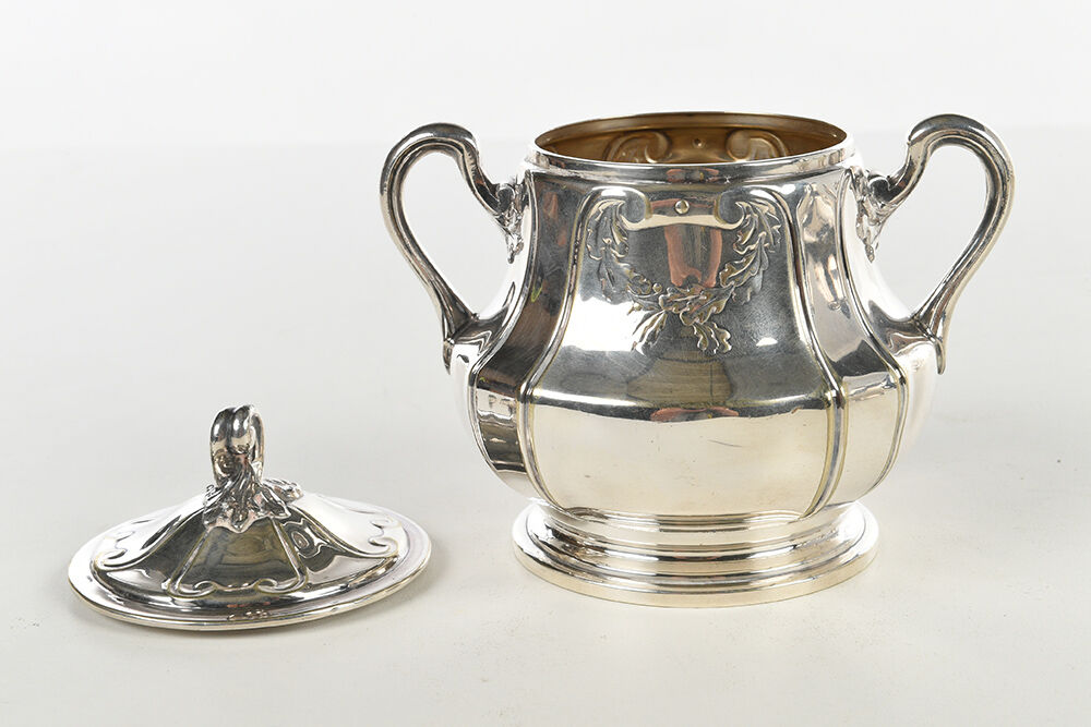 Silver metal tea set
