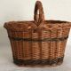 Two-tone braided wicker basket