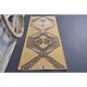 Vintage Turkish Hand-Knotted Wool Cotton Yellow Runner Rug 81x204