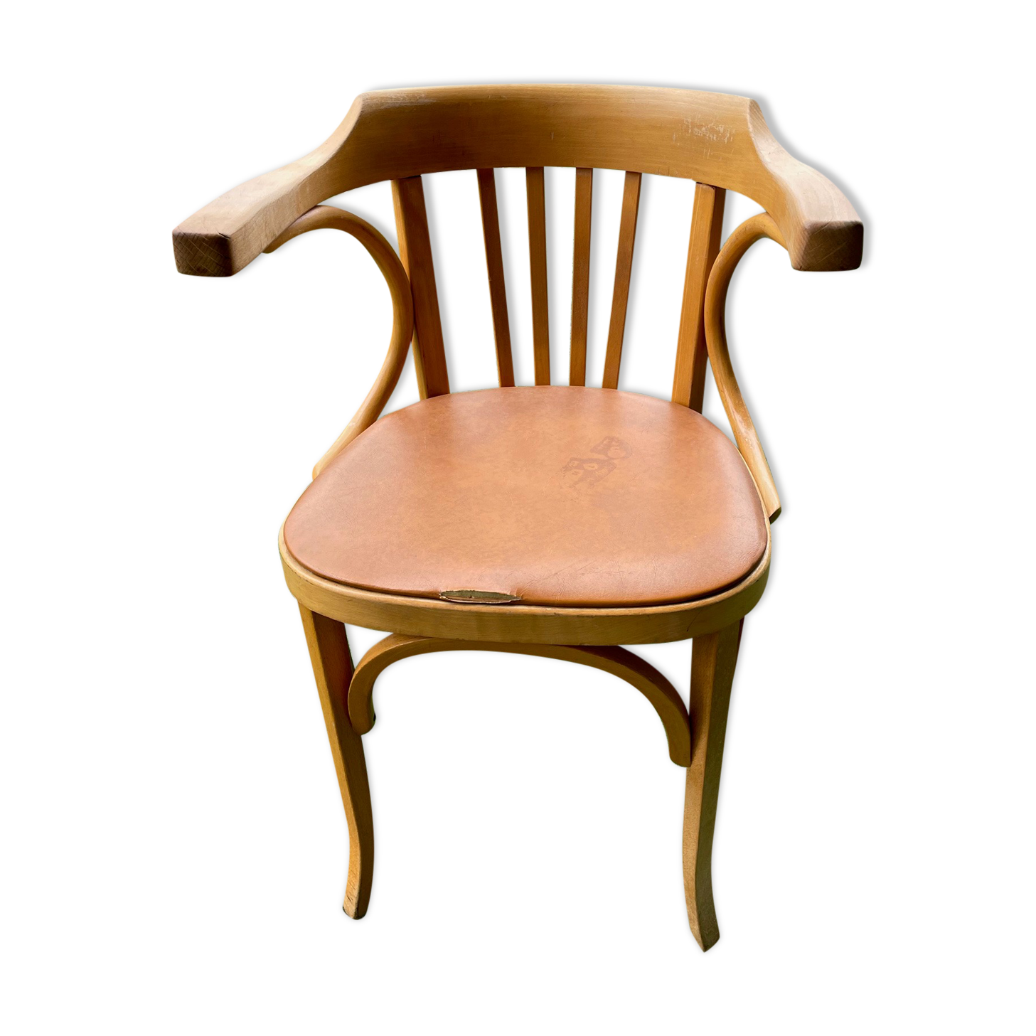 Baumann armchair n°21 seat imitation beige leather