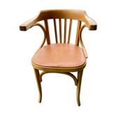 Baumann armchair n°21 seat imitation beige leather