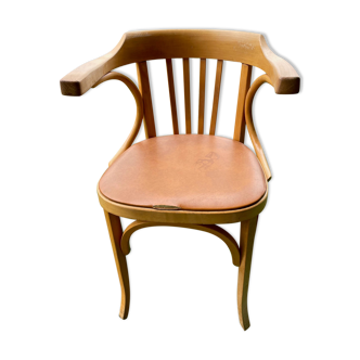 Baumann armchair n°21 seat imitation beige leather