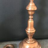 Chandelier bougeoir ancien en cuivre 28,5 cm