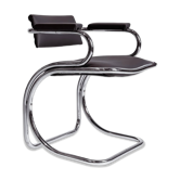 Vintage Italian cantilever chair in chrome tubular metal, 1970s.