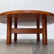 Large Danish brutalist coffee table in solid teak, 1960s.