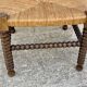 Art Deco turned wood straw corner armchair