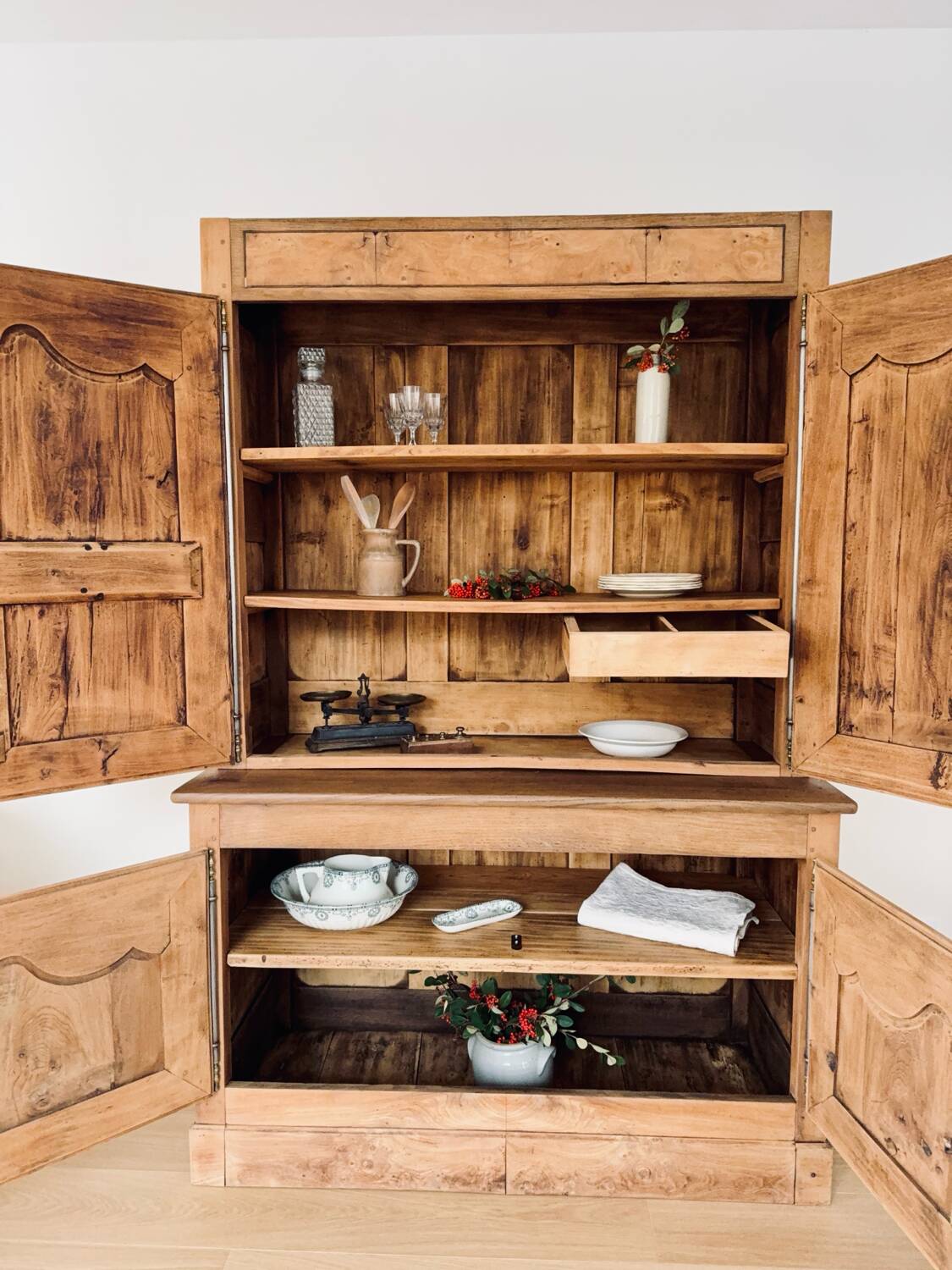 Solid wood sideboard, renovated