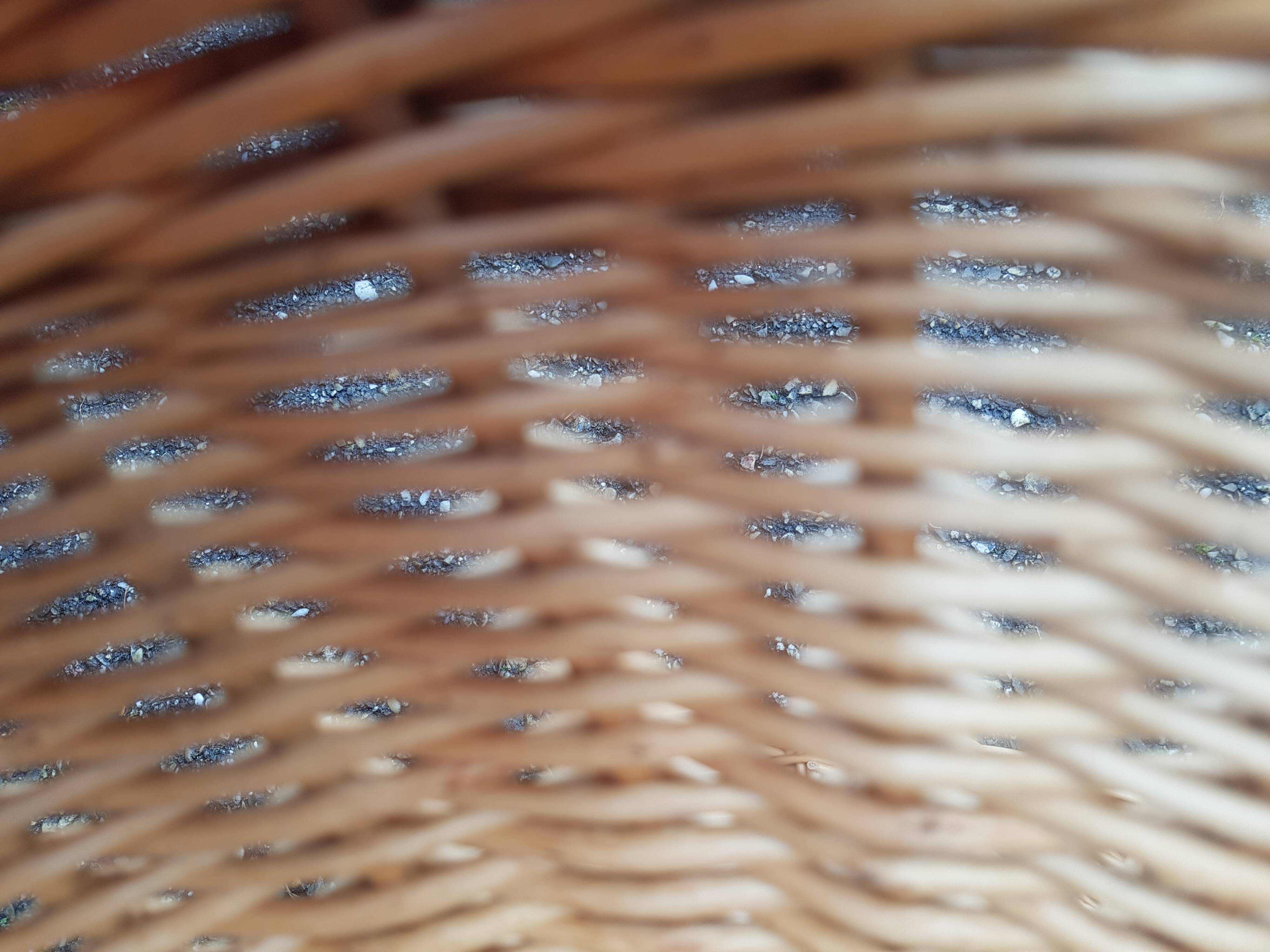 Round wicker side table