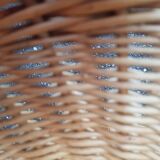 Round wicker side table