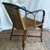 Vintage two tone rattan chair