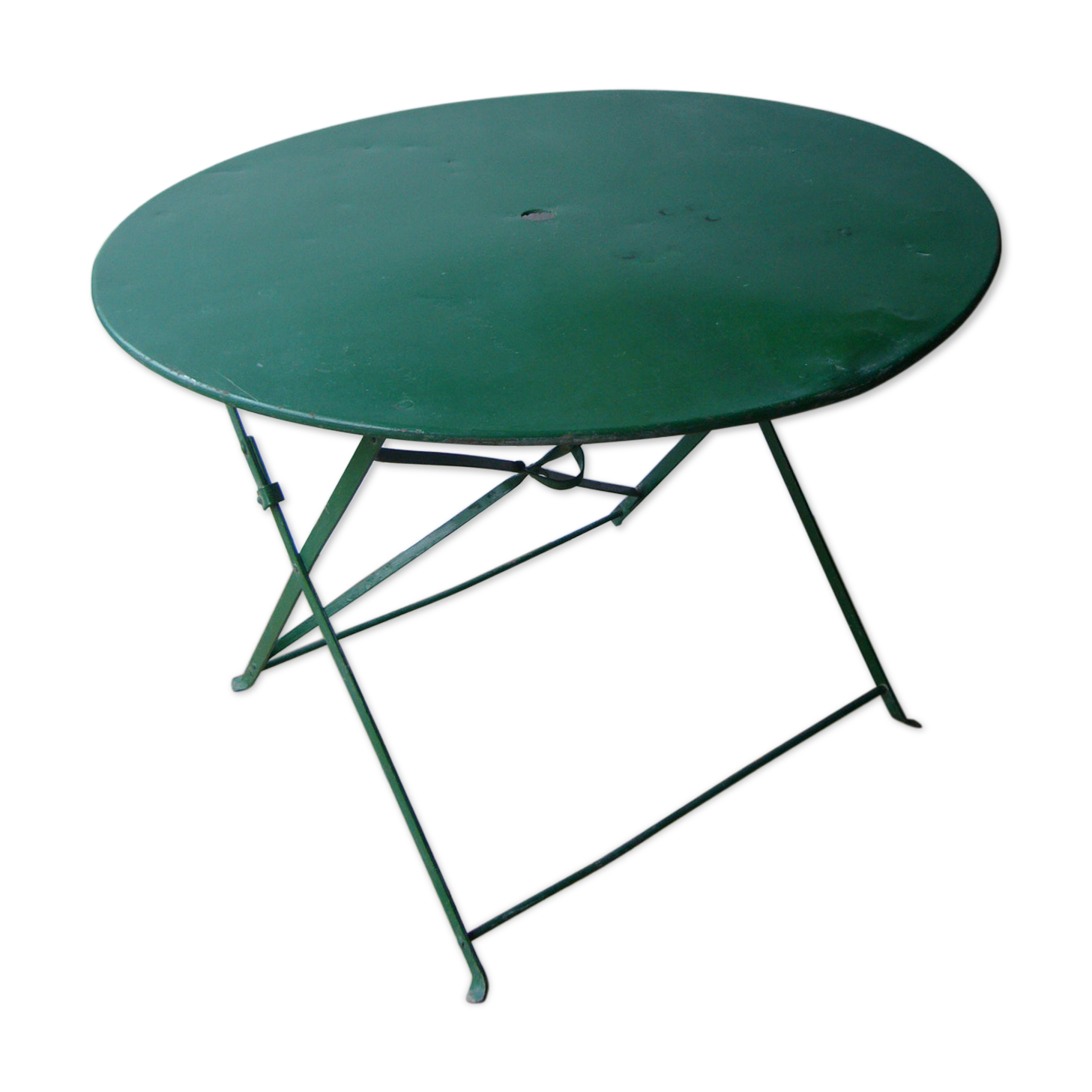 Old metal folding garden table