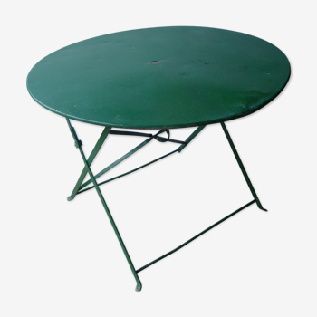 Old metal folding garden table