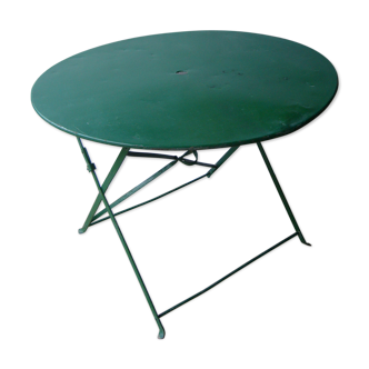 Old metal folding garden table