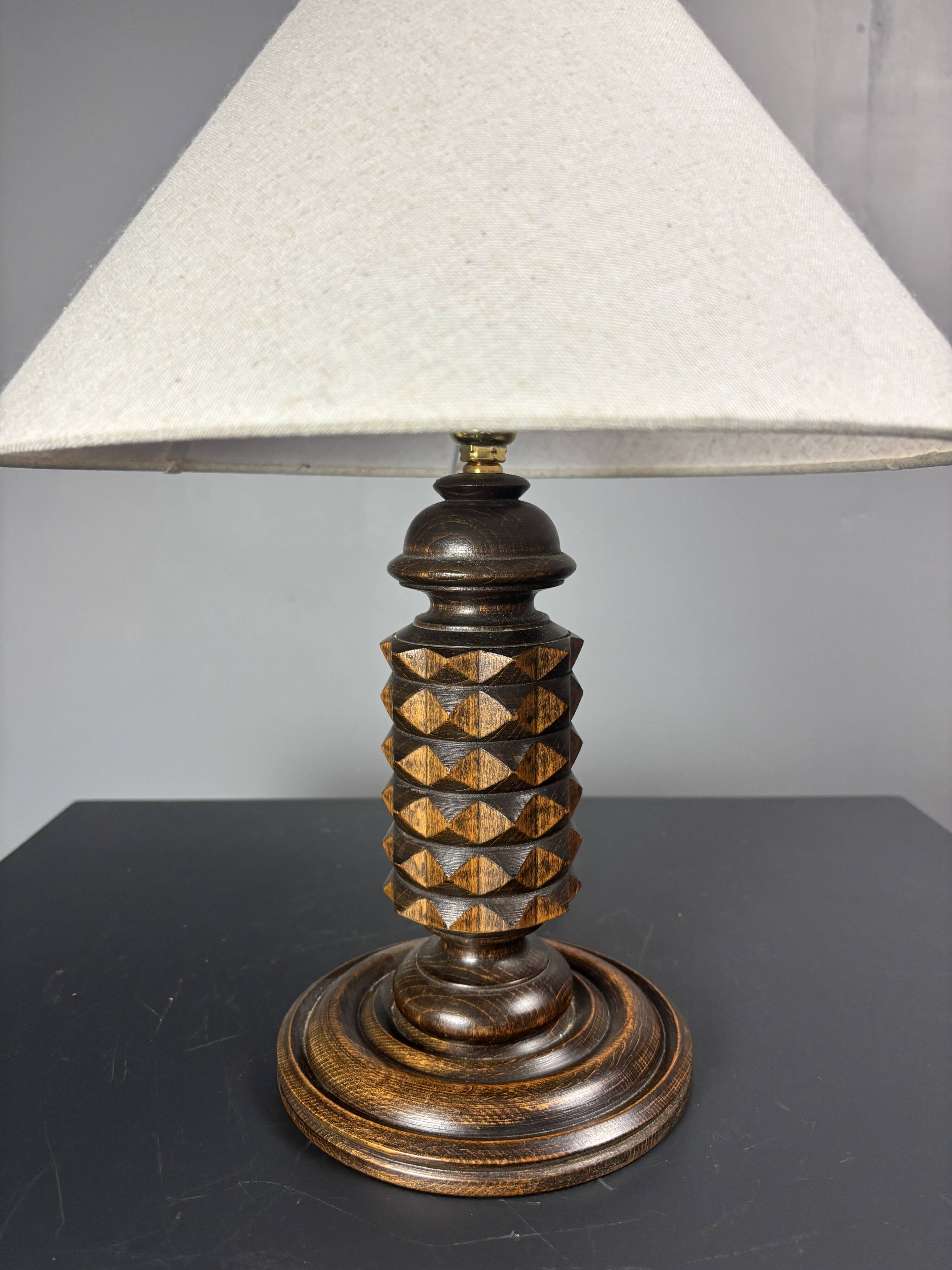 Midcentury French brutalist table lamp in the style of Charles Dudouyt, 50s