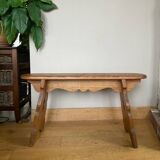 Country bench in solid oak, mid-20th century