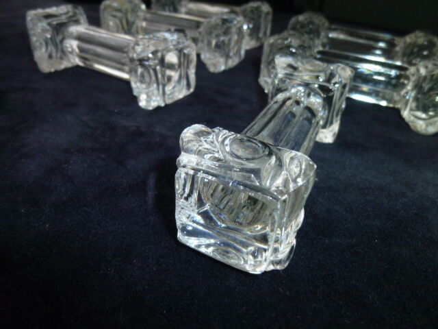 Set of 10 crystal knife holders Column shape identical to Baccarat