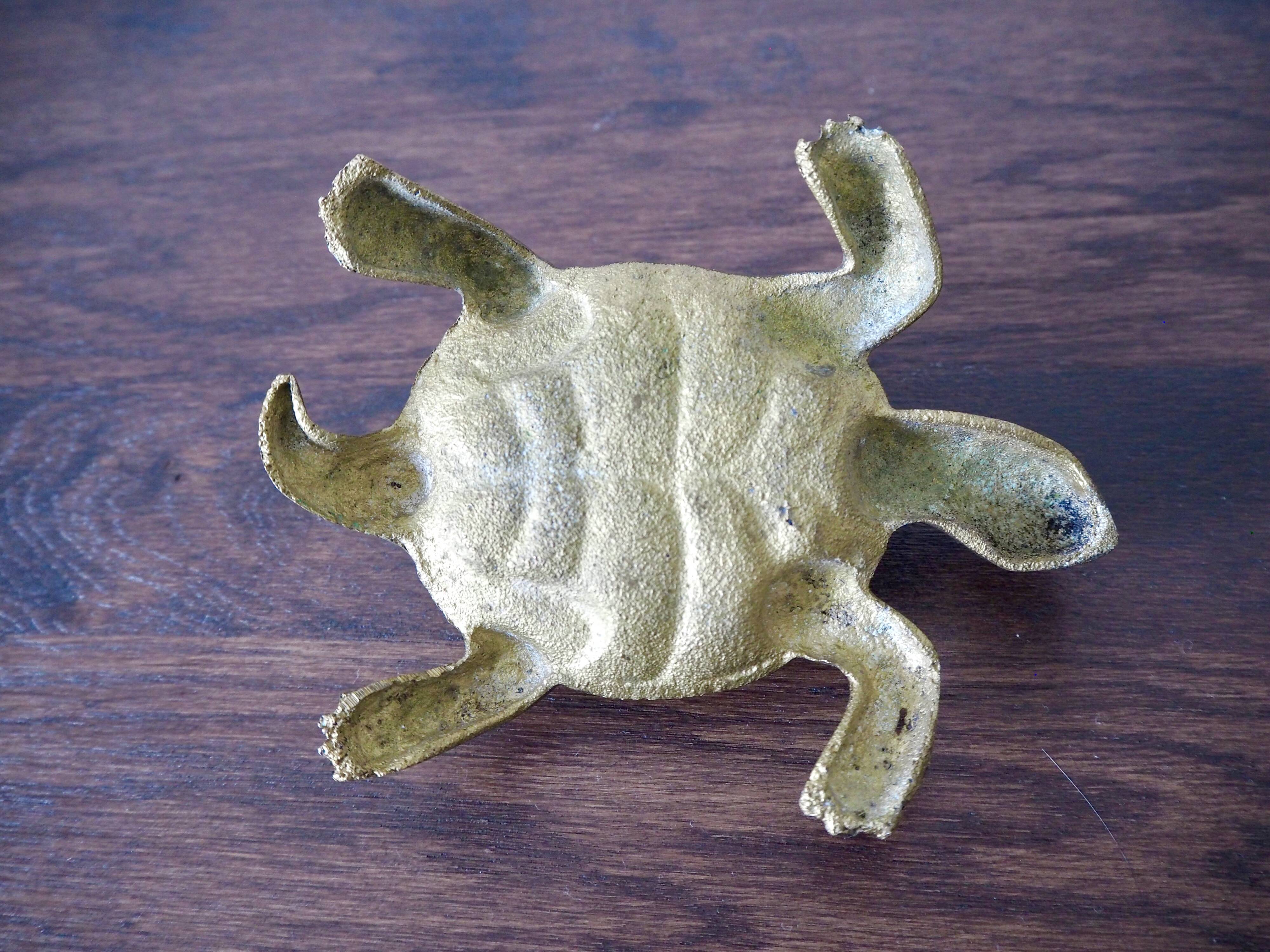 Brass turtle ashtray