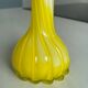 Yellow flower-shaped vase, vintage opaline glass, home decor, spring.