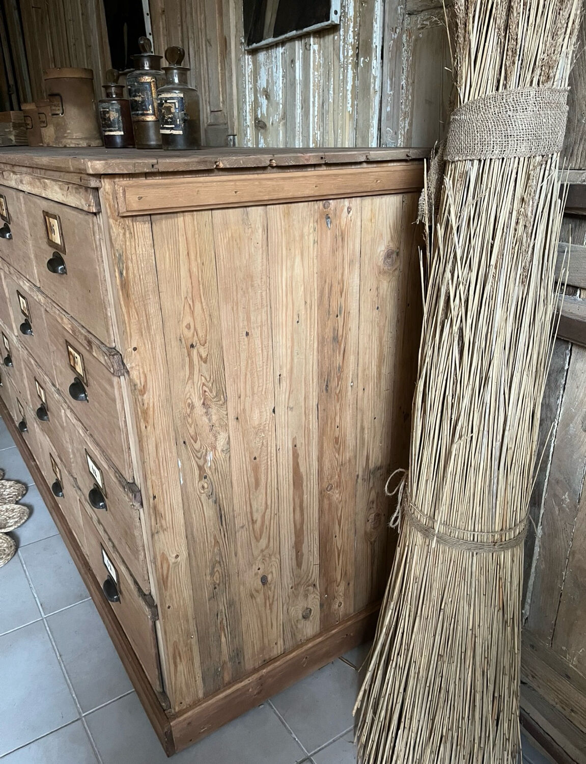 Old workshop drawer unit