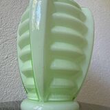 Art Deco uranium opaline skyscraper vase