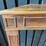 Front or frame or facade of fireplace of the nineteenth century in walnut wood carved by hand.
