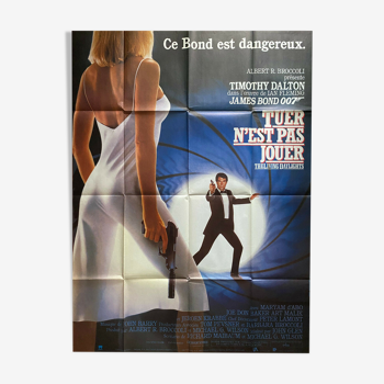 Affiche cinéma originale "Tuer n'est pas jouer" James Bond 120x160cm 1987