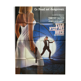 Affiche cinéma originale "Tuer n'est pas jouer" James Bond 120x160cm 1987