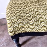 Black turned wood and green wool chair
