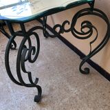 Wrought iron and engraved mirror
