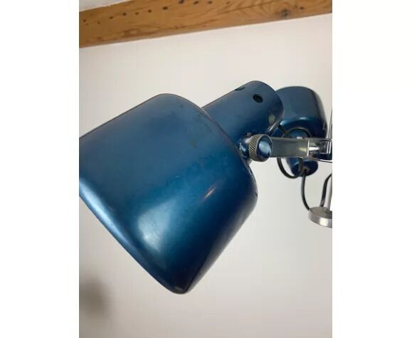 Rolly chandelier 3 blue adjustable spots, 70s