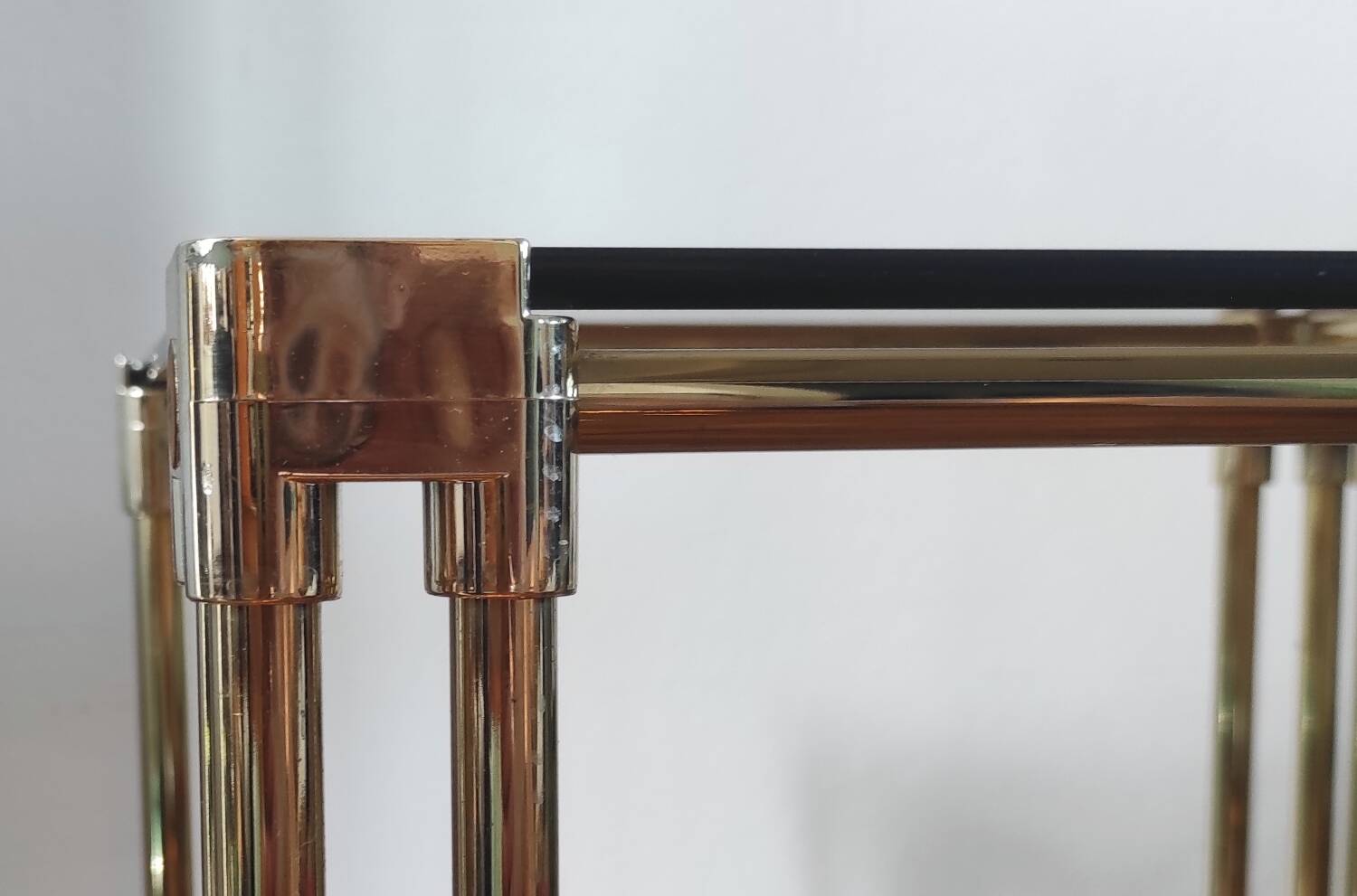 Vintage 1970s side table / Smoked glass accent table