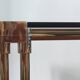 Vintage 1970s side table / Smoked glass accent table