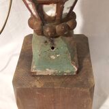 Floor lamp column in polychrome and mirrored wood