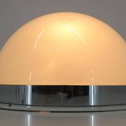 Unique set of six large Bauhaus chrome ceiling lamps/flush mounts, 1940s