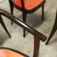 Table and 6 armchairs Baumann Diese, design Pagnon Pelhaître, Wenge color and red,