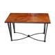 Black metal footing wooden coffee table