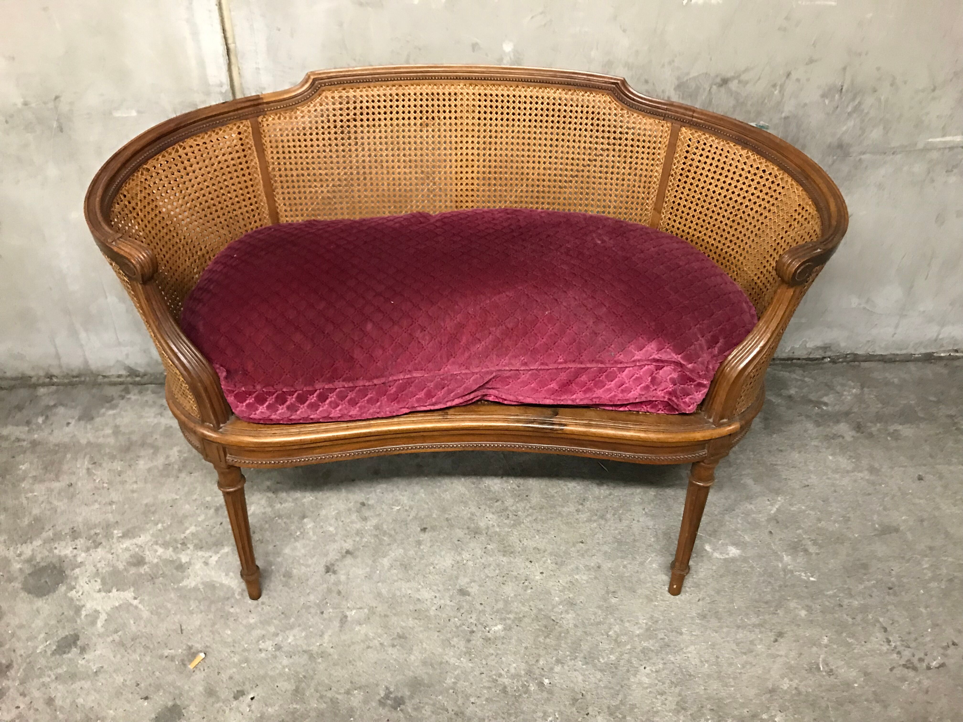 Sofa - Louis XVI cannage bench