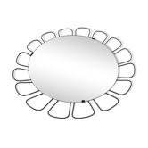 Miroir dans un cadre métallique, années 1970