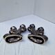 Set of 2 vintage two-light candle holders in Vallauris ceramic design.