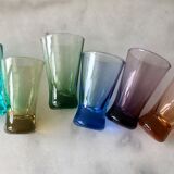 Set of 6 colored alcohol glasses