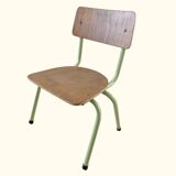 Vintage Beilrode (Germany) kindergarten chair | Almond green metal