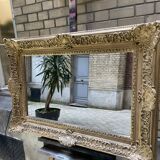 Large gilded Napoleon III mirror – late 19th century – restored, new glass