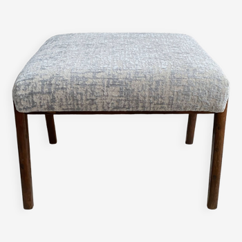 Tabouret bas carré gris années 1960 mcm