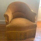 Fauteuil crapaud jaune moutarde