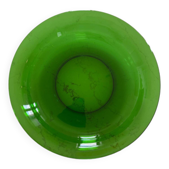 Transparent green round dish
